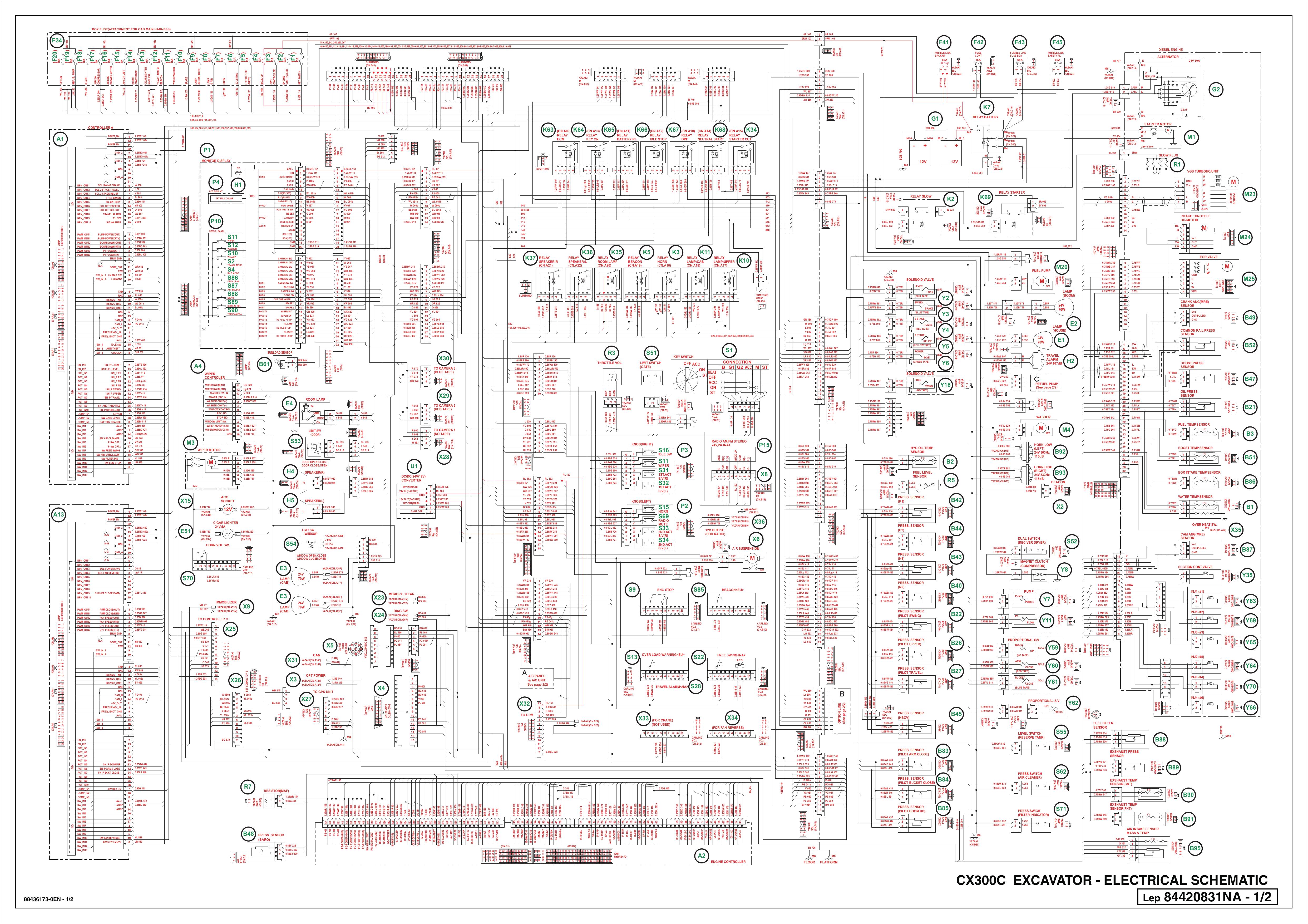 CX300C EXCAVATOR - ELECTRICAL SCHEMATIC